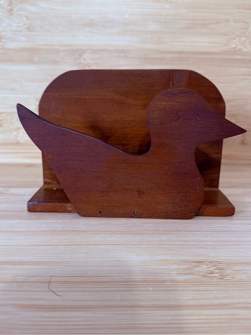 Vintage Wooden Duck Napkin Holder Country Farmhouse Kitchen Decor
